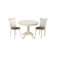 Обеденная группа Брамос К 100 слоновая кость со стульями Миранда слоновая кость ромб коричневый