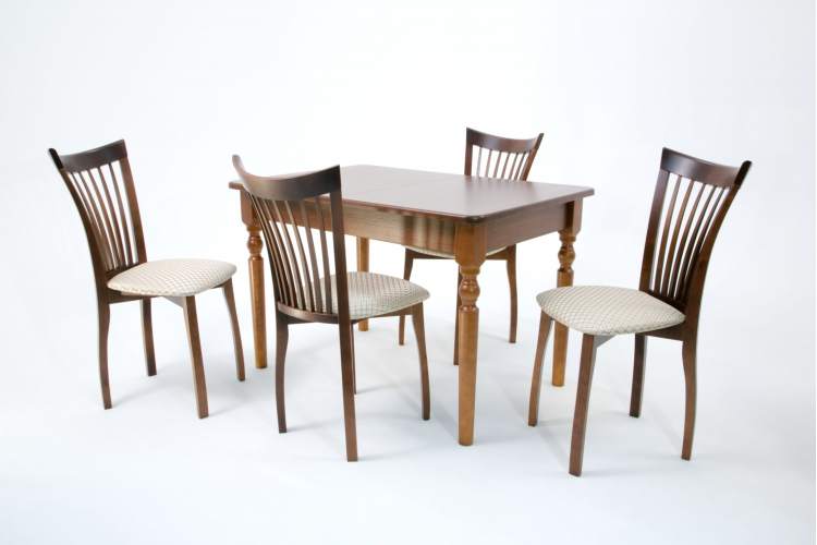 Обеденная группа Верди 120 со стульями Миранда орех/ ромб бежевый-1