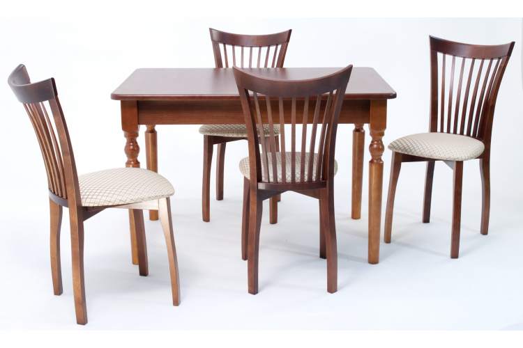 Обеденная группа Верди 120 со стульями Миранда орех/ ромб бежевый