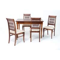 Обеденная группа Вивальди 120 со стульями Рич/ ромб бежевый, Орех