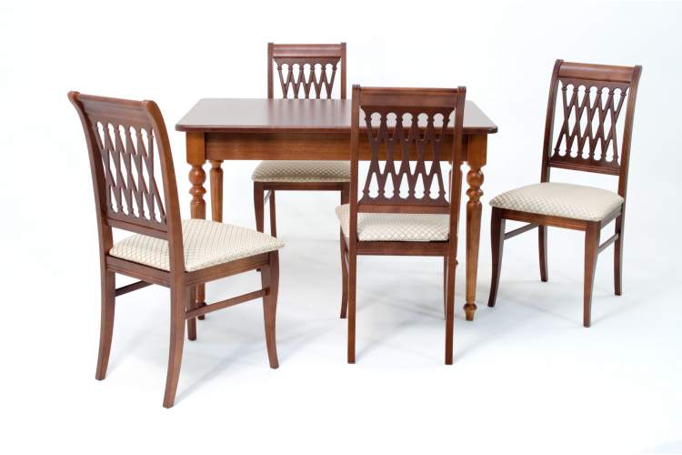 Обеденная группа Вивальди 120 со стульями Рич/ ромб бежевый, Орех