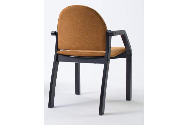 Стул-кресло Джуно 2.0 чёрный/карри-12