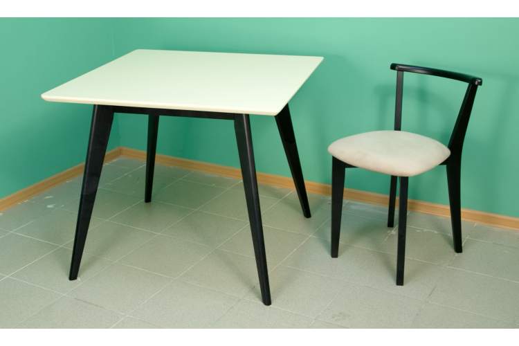 Стол Сканди М 90 чёрное дерево/слоновая кость-3