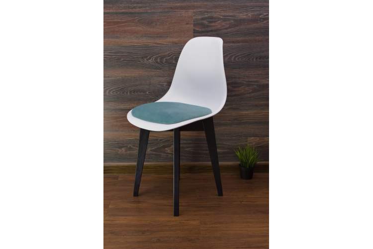 Стул Сашш чёрный /белый, бирюза-2