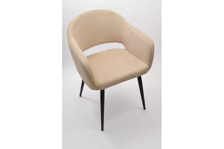 Стол Сканди К 90 орех с креслами Пичч велюр бежевый-3