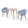 Стол Монте К 100 орех с креслами Пичч велюр синий