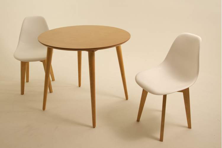 Стол Монте К 100 натур со стульями Сашш натур белый-2