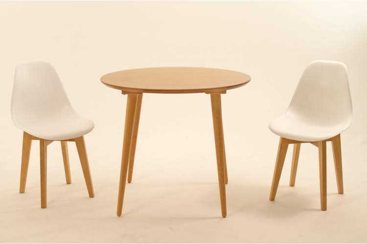 Стол Монте К 100 натур со стульями Сашш натур белый-3