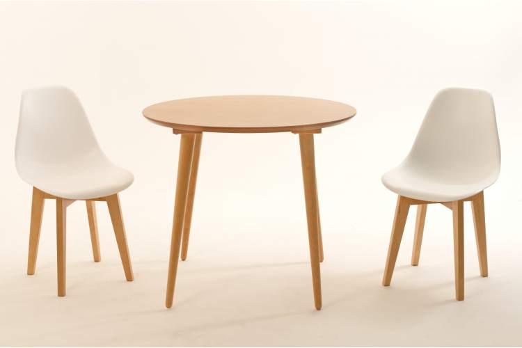 Стол Монте К 100 натур со стульями Сашш натур белый-1