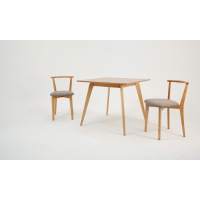 Стол Arki М 90 натур со стульями Франк ПМ натур/гусиная лапка