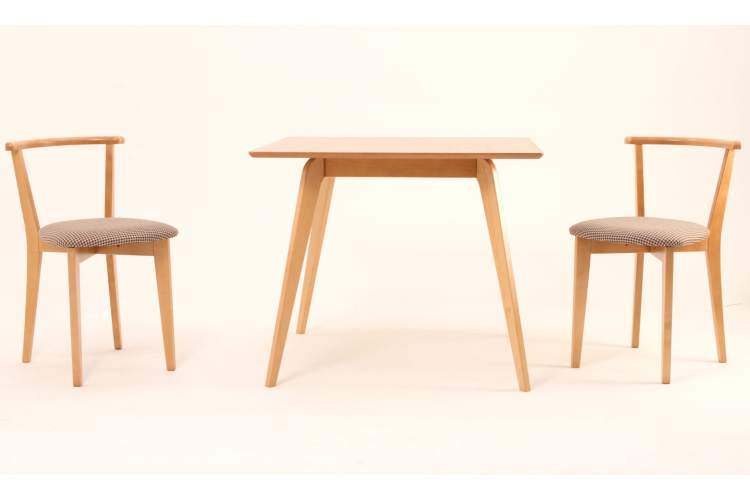 Стол Arki М 90 натур со стульями Франк ПМ натур/гусиная лапка-1