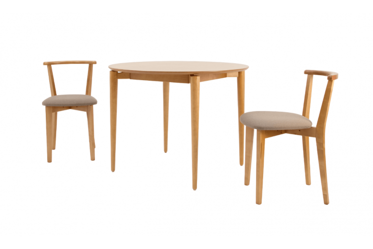 Стол Pawook К 100 натур со стульями Франк ПМ натур/бежевая рогожка