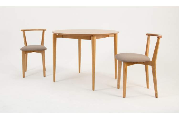 Стол Pawook К 100 натур со стульями Франк ПМ натур/бежевая рогожка-2