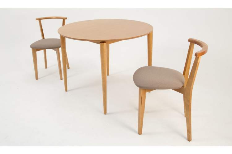 Стол Pawook К 100 натур со стульями Франк ПМ натур/бежевая рогожка-3