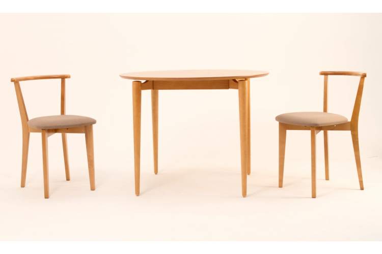 Стол Pawook К 100 натур со стульями Франк ПМ натур/бежевая рогожка-1